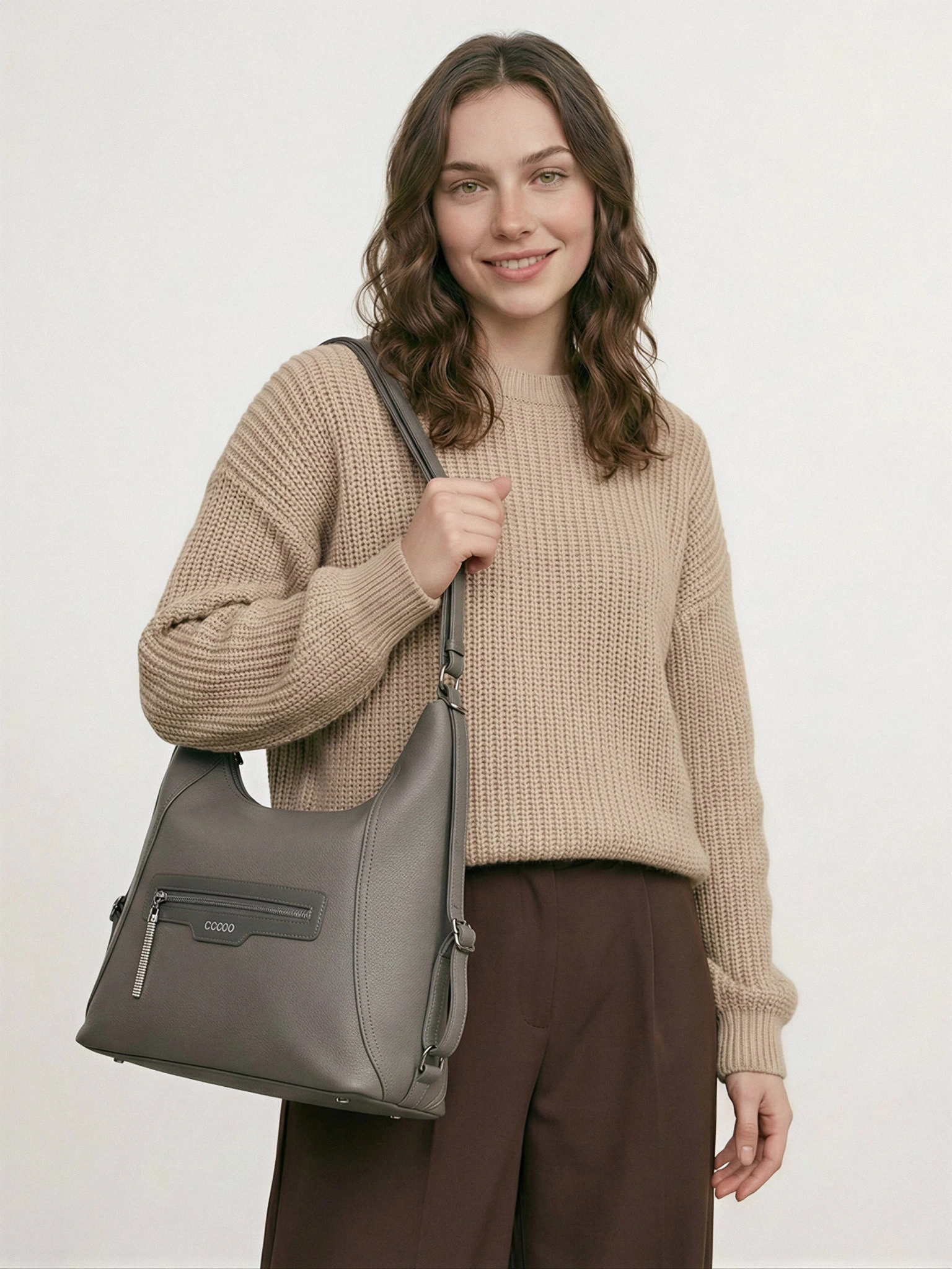 Сумка-шоппер  с декоративным пуллером со стразами в ассортименте